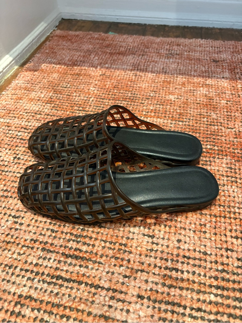Amazon Brown Woven Mule Clogs